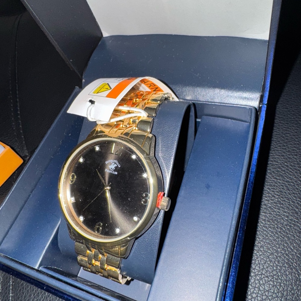 Gold and Black Watch polo